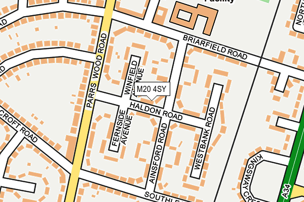M20 4SY map - OS OpenMap – Local (Ordnance Survey)