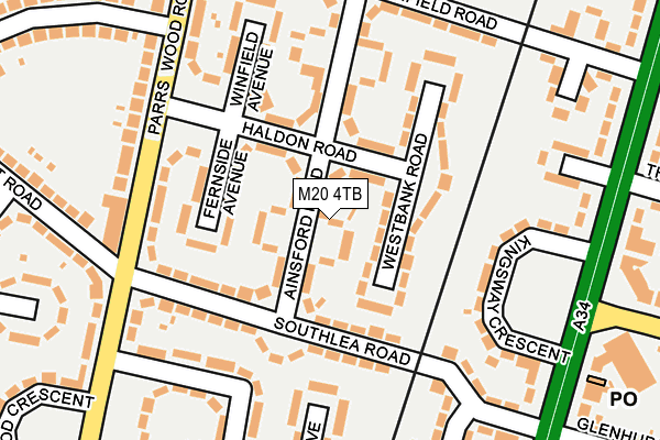 M20 4TB map - OS OpenMap – Local (Ordnance Survey)
