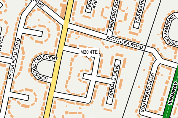 M20 4TE map - OS OpenMap – Local (Ordnance Survey)