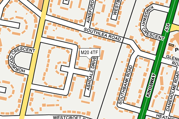 M20 4TF map - OS OpenMap – Local (Ordnance Survey)