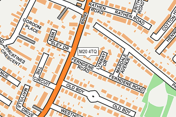 M20 4TQ map - OS OpenMap – Local (Ordnance Survey)