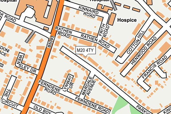 M20 4TY map - OS OpenMap – Local (Ordnance Survey)