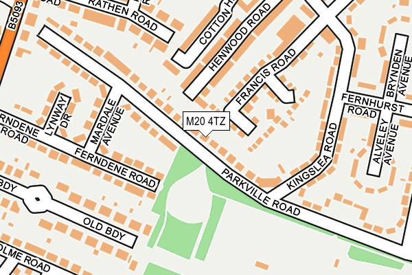 M20 4TZ map - OS OpenMap – Local (Ordnance Survey)