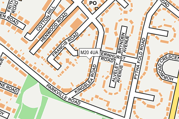 M20 4UA map - OS OpenMap – Local (Ordnance Survey)