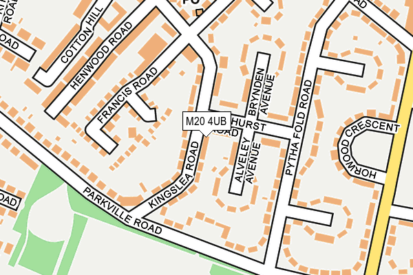 M20 4UB map - OS OpenMap – Local (Ordnance Survey)