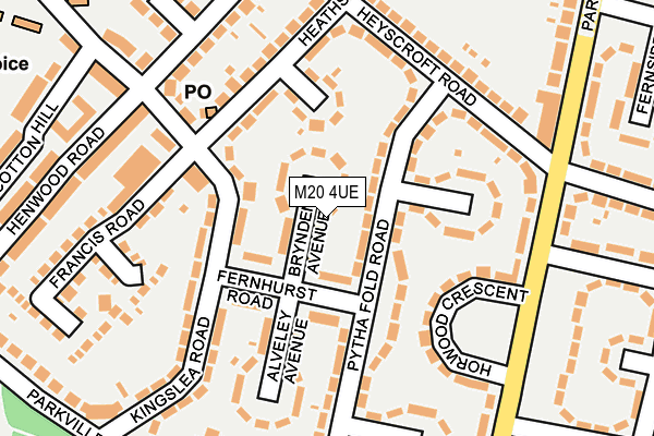 M20 4UE map - OS OpenMap – Local (Ordnance Survey)