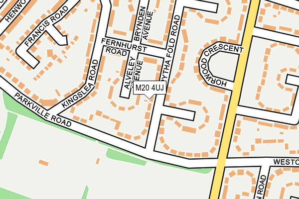 M20 4UJ map - OS OpenMap – Local (Ordnance Survey)