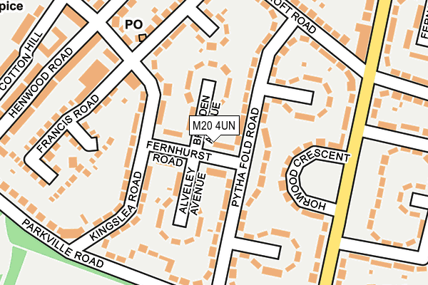 M20 4UN map - OS OpenMap – Local (Ordnance Survey)