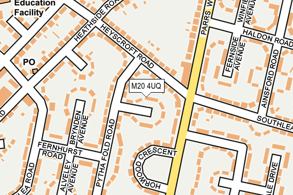 M20 4UQ map - OS OpenMap – Local (Ordnance Survey)