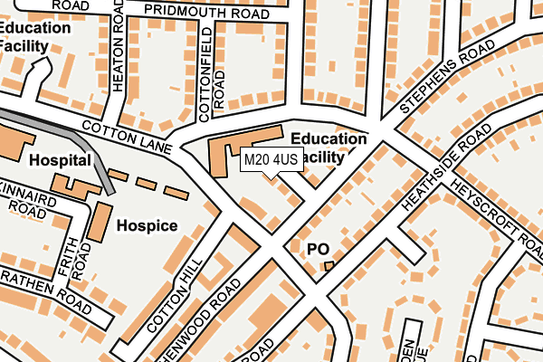 M20 4US map - OS OpenMap – Local (Ordnance Survey)