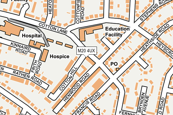 M20 4UX map - OS OpenMap – Local (Ordnance Survey)