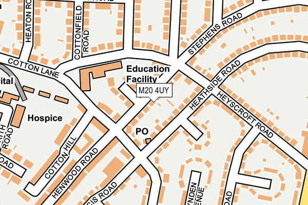 M20 4UY map - OS OpenMap – Local (Ordnance Survey)