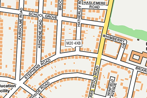 M20 4XB map - OS OpenMap – Local (Ordnance Survey)