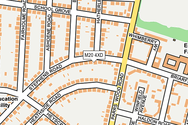 M20 4XD map - OS OpenMap – Local (Ordnance Survey)