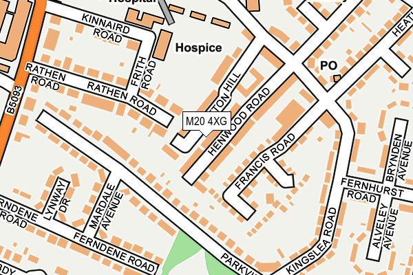M20 4XG map - OS OpenMap – Local (Ordnance Survey)