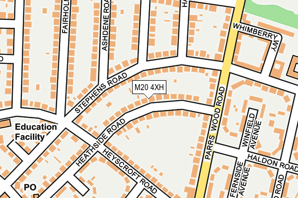 M20 4XH map - OS OpenMap – Local (Ordnance Survey)