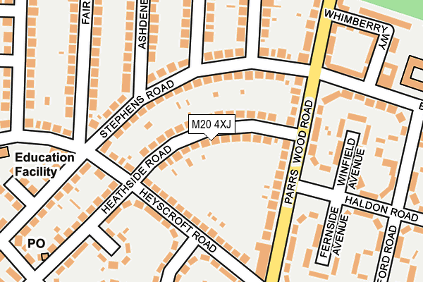 M20 4XJ map - OS OpenMap – Local (Ordnance Survey)