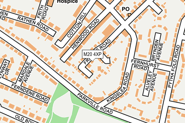 M20 4XP map - OS OpenMap – Local (Ordnance Survey)