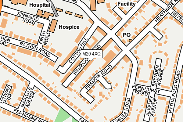 M20 4XQ map - OS OpenMap – Local (Ordnance Survey)