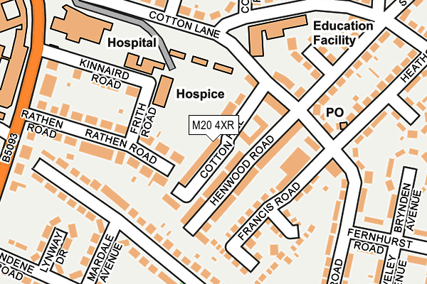 M20 4XR map - OS OpenMap – Local (Ordnance Survey)