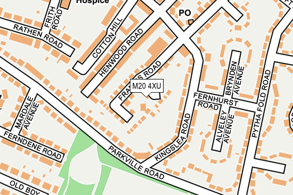 M20 4XU map - OS OpenMap – Local (Ordnance Survey)