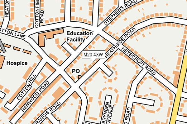 M20 4XW map - OS OpenMap – Local (Ordnance Survey)