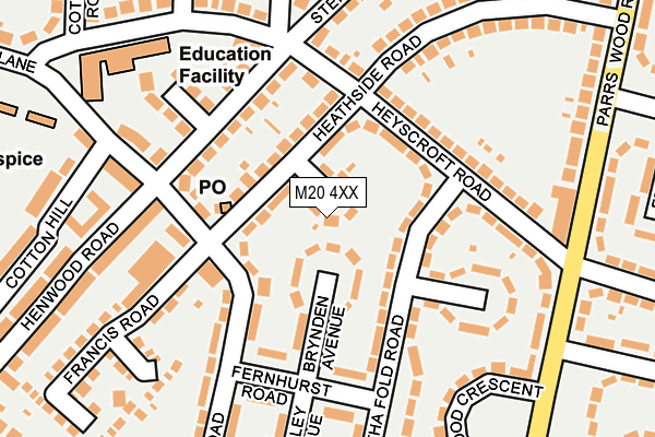 M20 4XX map - OS OpenMap – Local (Ordnance Survey)