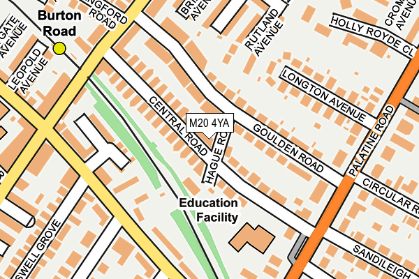 M20 4YA map - OS OpenMap – Local (Ordnance Survey)