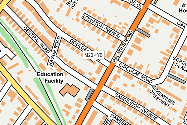 M20 4YB map - OS OpenMap – Local (Ordnance Survey)