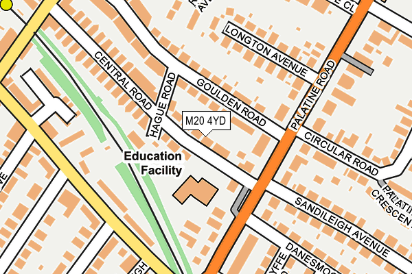 M20 4YD map - OS OpenMap – Local (Ordnance Survey)
