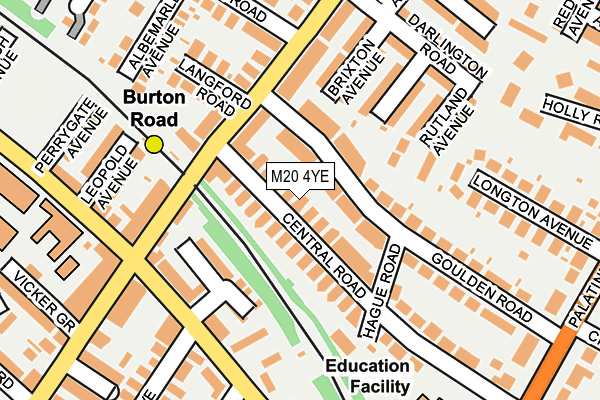 M20 4YE map - OS OpenMap – Local (Ordnance Survey)