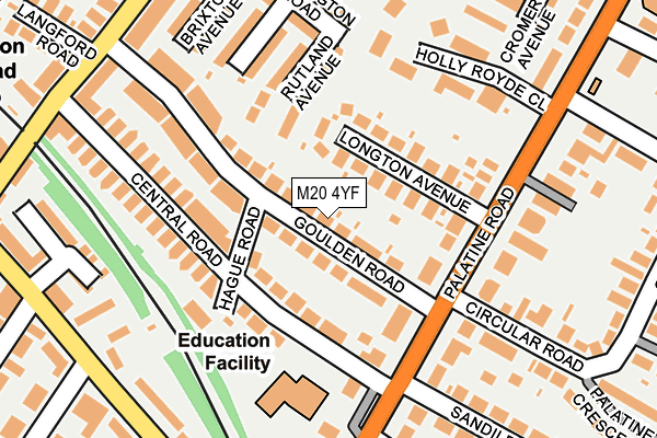 M20 4YF map - OS OpenMap – Local (Ordnance Survey)