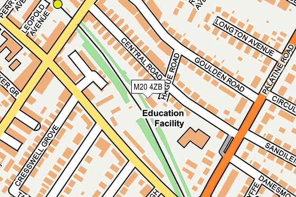 M20 4ZB map - OS OpenMap – Local (Ordnance Survey)