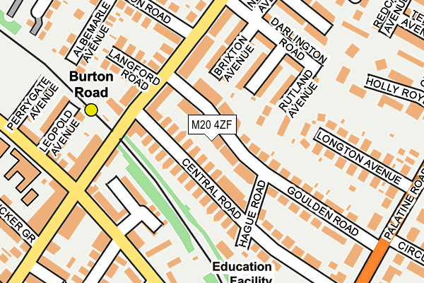 M20 4ZF map - OS OpenMap – Local (Ordnance Survey)