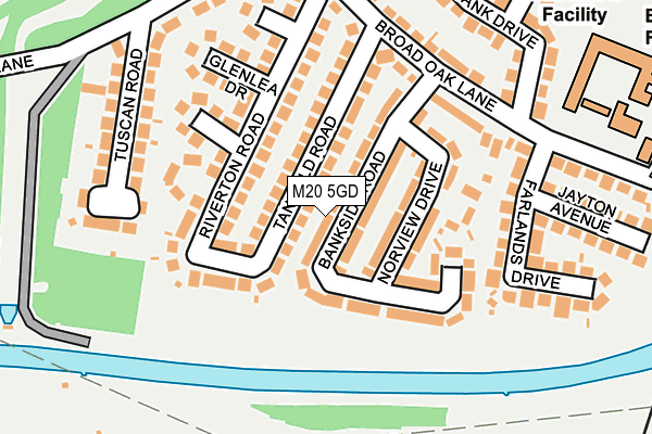 M20 5GD map - OS OpenMap – Local (Ordnance Survey)