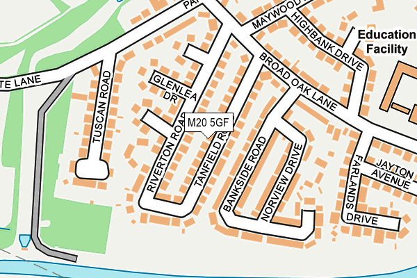 M20 5GF map - OS OpenMap – Local (Ordnance Survey)