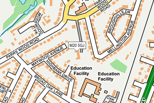 M20 5GJ map - OS OpenMap – Local (Ordnance Survey)