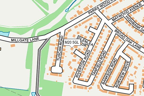 M20 5GL map - OS OpenMap – Local (Ordnance Survey)