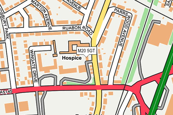 M20 5GT map - OS OpenMap – Local (Ordnance Survey)