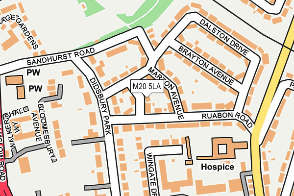 M20 5LA map - OS OpenMap – Local (Ordnance Survey)