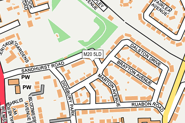 M20 5LD map - OS OpenMap – Local (Ordnance Survey)