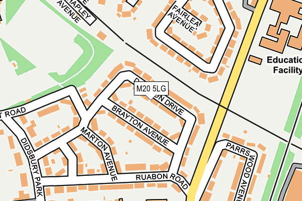 M20 5LG map - OS OpenMap – Local (Ordnance Survey)