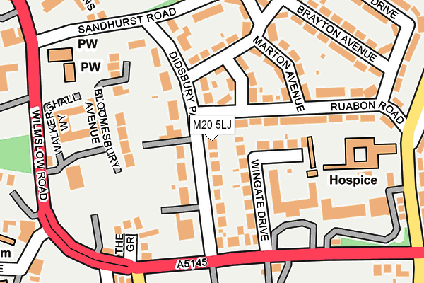 M20 5LJ map - OS OpenMap – Local (Ordnance Survey)