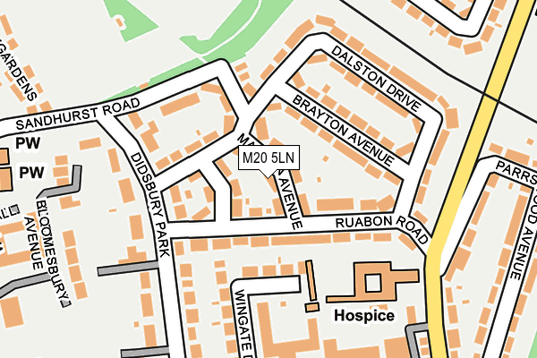 M20 5LN map - OS OpenMap – Local (Ordnance Survey)