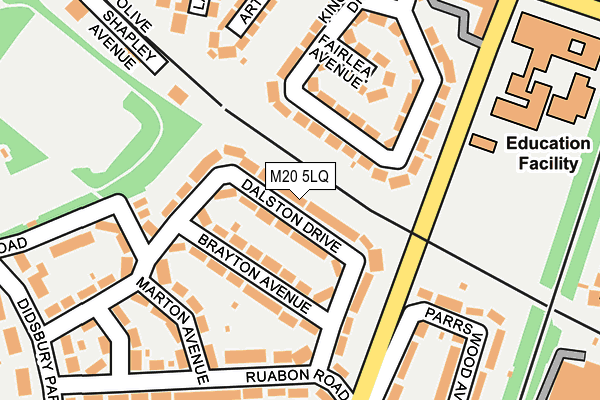 M20 5LQ map - OS OpenMap – Local (Ordnance Survey)