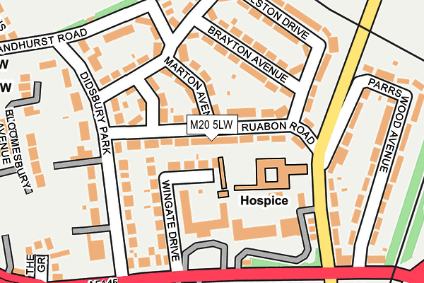M20 5LW map - OS OpenMap – Local (Ordnance Survey)