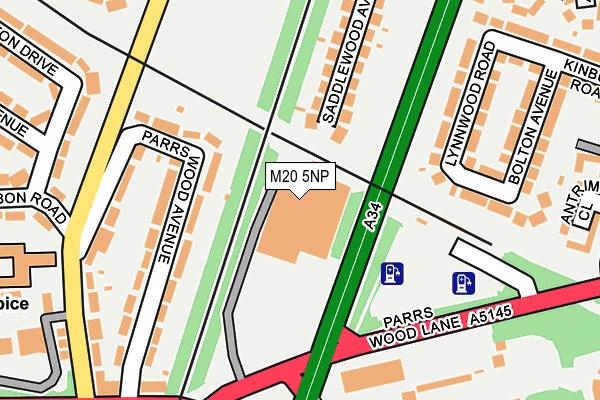 M20 5NP map - OS OpenMap – Local (Ordnance Survey)