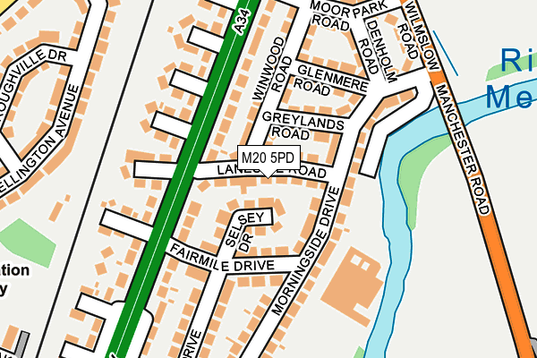 M20 5PD map - OS OpenMap – Local (Ordnance Survey)