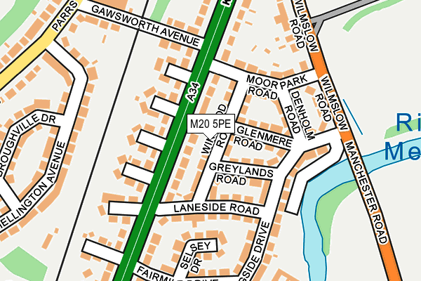 M20 5PE map - OS OpenMap – Local (Ordnance Survey)