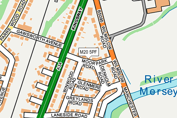 M20 5PF map - OS OpenMap – Local (Ordnance Survey)